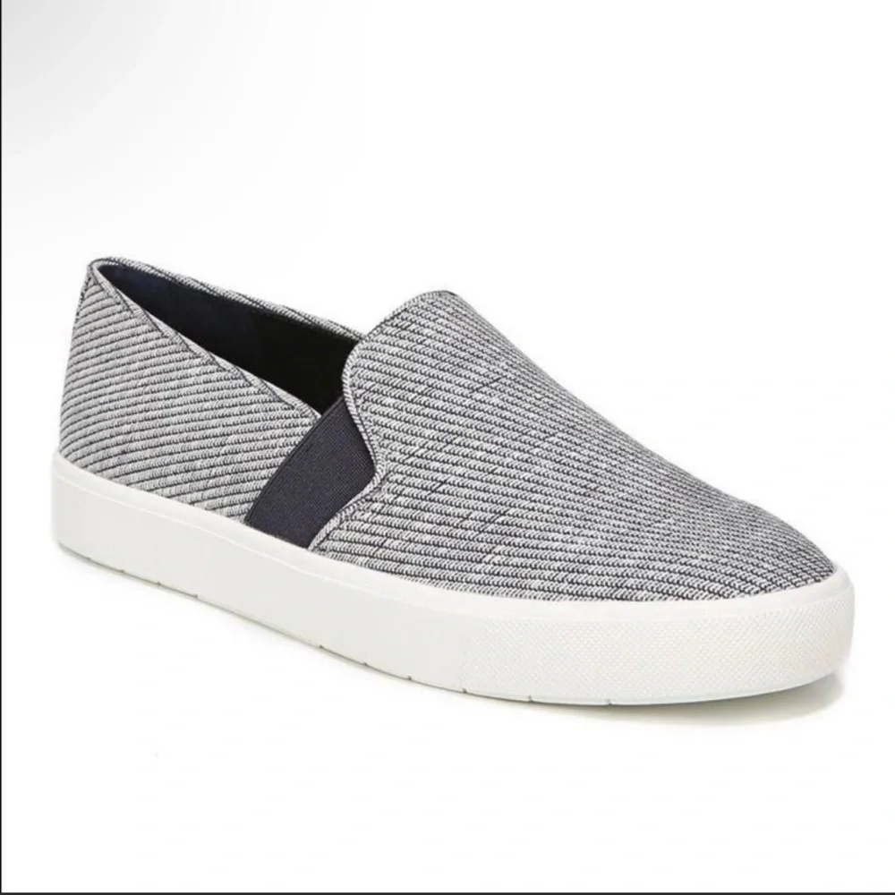 Vince Woven Slip On Platform Blair Navy Blue Sneakers